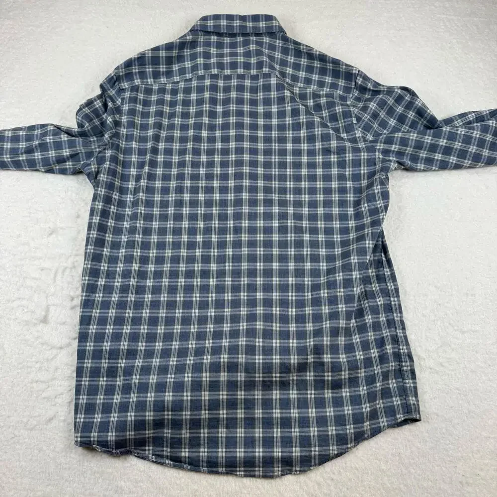 Faherty Shirt Mens Size M Blue Plaid  Long Sleeve Button Up Stretch